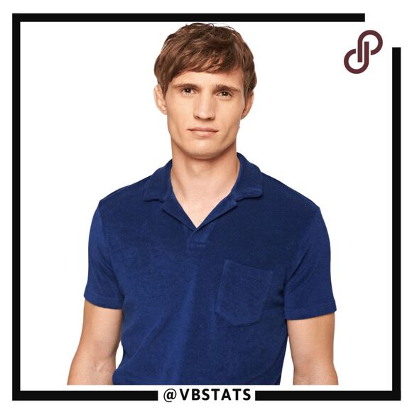 Orlebar Brown Mens Washed Tailor Fit Towelling Resort Polo Shirt Blue Size Large - Picture 2 of 10